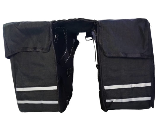 Bolso Alforjas Bicicleta De Tela Con Reflectores