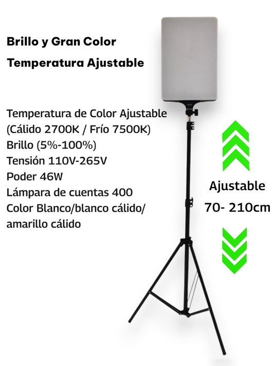 Lámpara Fotográfica Panel Iluminación Tripode Luz Led