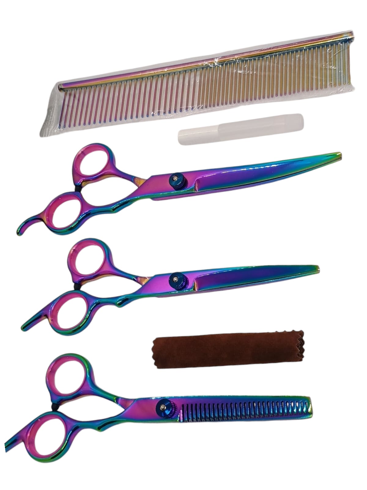 Set Tijeras Peluqueria Tornasolada