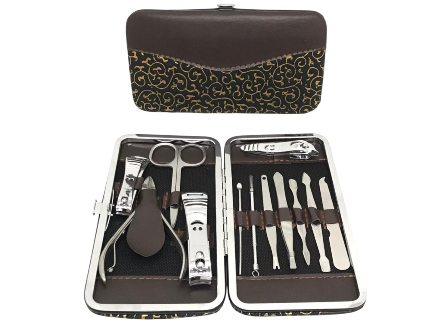 Estuche 12 Piezas Manicure/Pedicure Acero Inoxidable