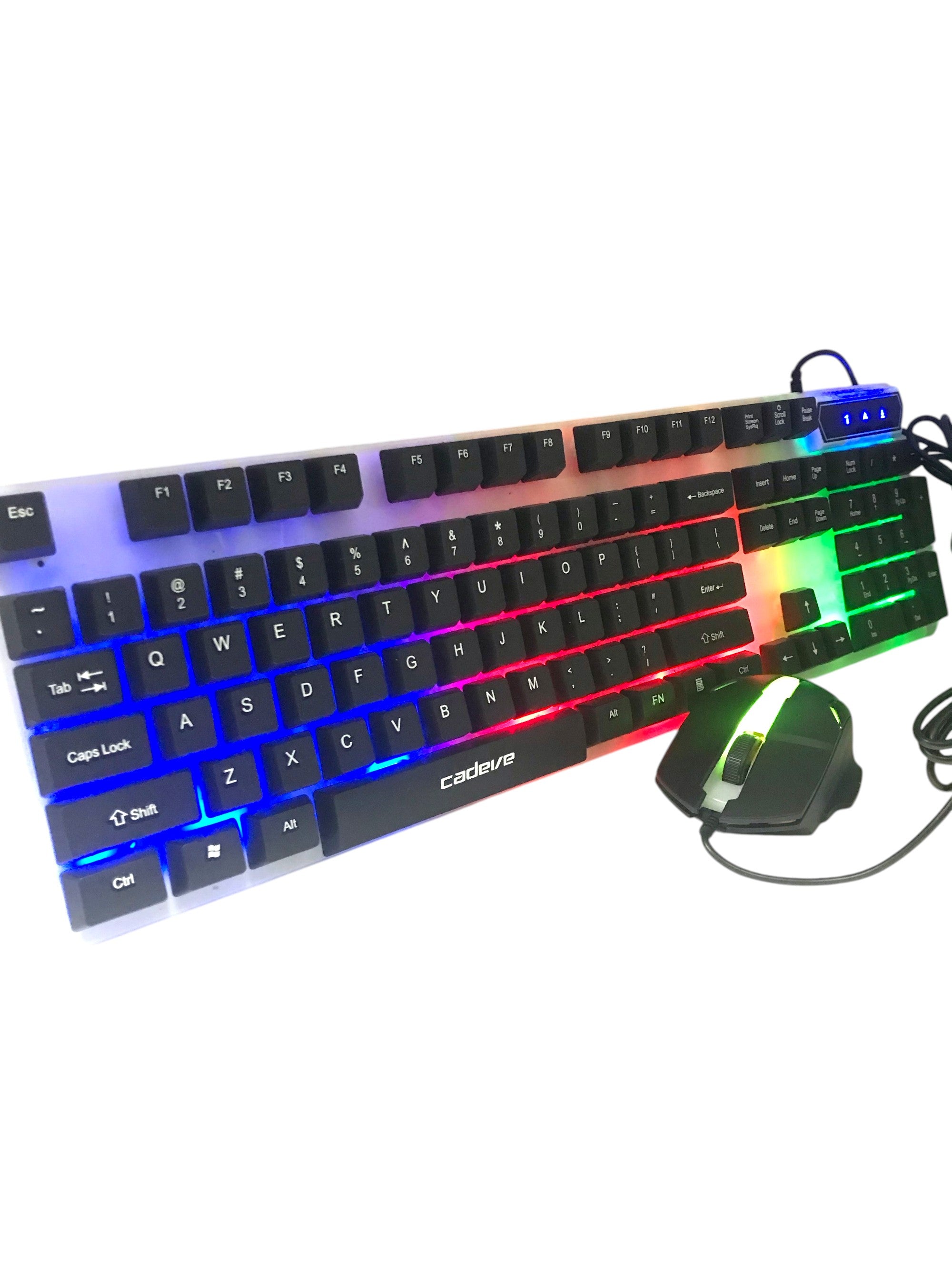 Teclado Mouse Luminoso Con Cable USB 9122